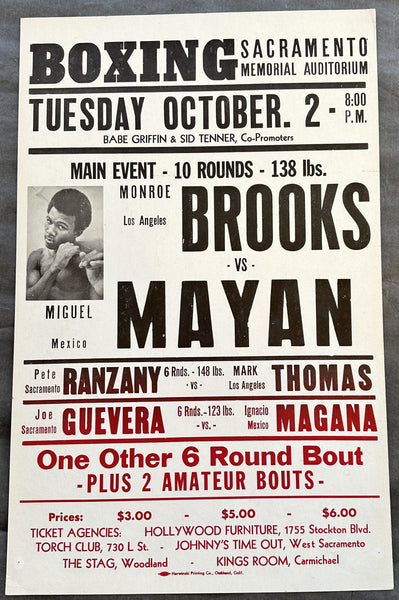 BROOKS, MONROE-MIGUEL MAYAN & PETE RANZANY-MARC THOMAS ON SITE POSTER (1973)