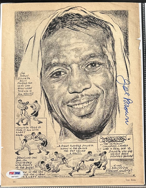 BROWN, JOE SIGNED CARTOON (PSA/DNA)
