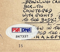 BROWN, JOE SIGNED CARTOON (PSA/DNA)