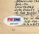 BROWN, JOE SIGNED CARTOON (PSA/DNA)