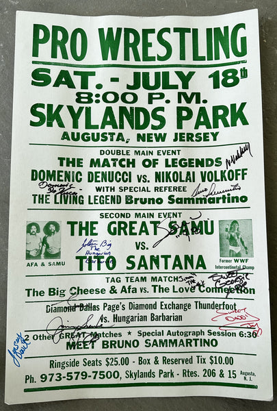 SAMMARTINO, BRUNO SIGNED LEGENDS EVENT ON SITE POSTER (1998)