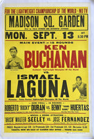DURAN, ROBERTO-BENNY HUERTAS & KEN BUCHANAN-ISMAEL LAGUNA RARE ON SITE POSTER  (1971)