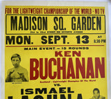 DURAN, ROBERTO-BENNY HUERTAS & KEN BUCHANAN-ISMAEL LAGUNA RARE ON SITE POSTER  (1971)