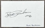 BUCHANAN, BUCK SIGNED INDEX CARD (JSA)