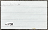 BUCHANAN, BUCK SIGNED INDEX CARD (JSA)