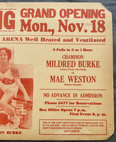 BURKE, MILDRED-MAE WESTON RARE ON SITE POSTER (1940)