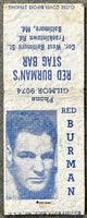 BURMAN, RED STAG BAR MATCH BOOK