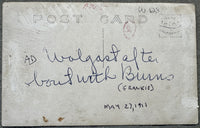 WOLGAST, AD REAL PHOTO POSTCARD (1916-AFTER BURNS FIGHT)
