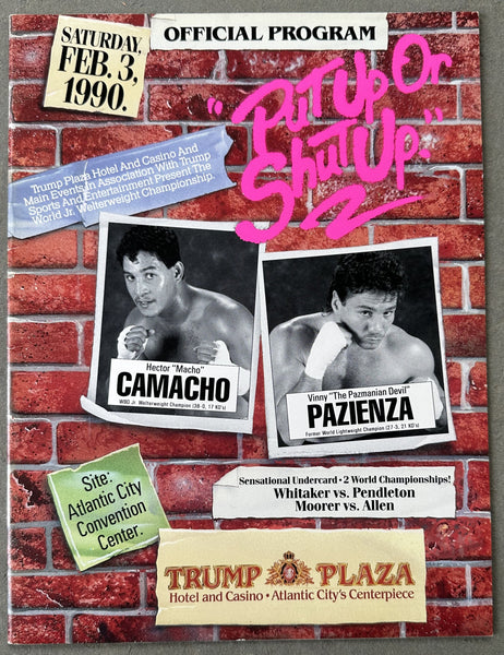 CAMACHO, HECTOR "MACHO"-VINNY PAZIENZA OFFICIAL PROGRAM (1990)