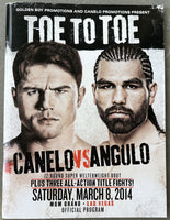 ALVAREZ, CANELO-ALFREDO ANGULLO FULL OFFICIAL PROGRAM (2014)