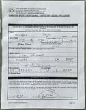 ALVAREZ, SAUL "CANELO" SIGNED TEXAS LICENSE APPLICATION (2020-JSA)