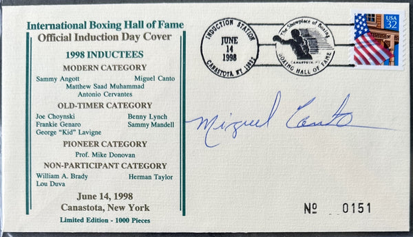 CANTO, MIGUEL SIGNED BOXING HALL OF FAME FIRST DAY ENVELOPE (1998)