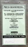 CARBAJAL, MICHAEL-CHIQUITA GONZALEZ III PRESS CREDENTIAL (1994)