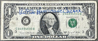 CARTER, RUBIN "HURRICANE" SIGNED DOLLAR BILL