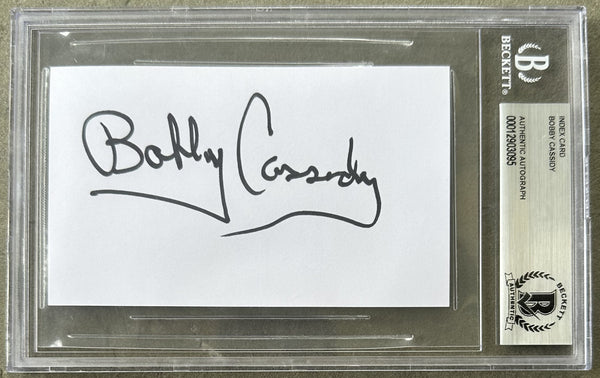 CASSIDY, BOBBY SIGNED INDEX CARD (BECKETT)
