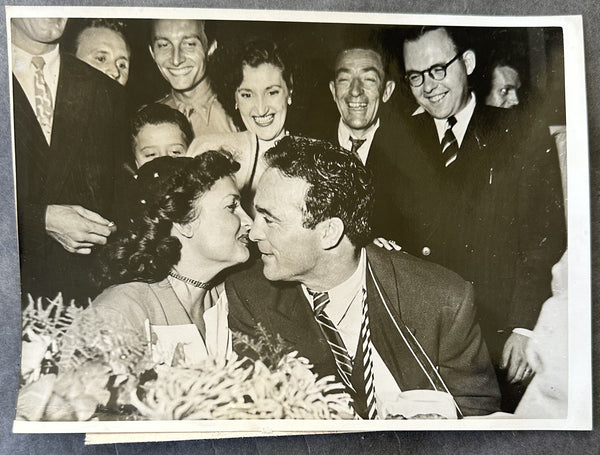 CERDAN, MARCEL TYPE 1 WIRE PHOTO (1949 IN CASABLANCA)