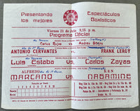 CERVANTES, ANTONIO-FRANK LEROY & ALFREDO MARCANO-KEN NAGAMINE OFFICIAL PROGRAM (1969)