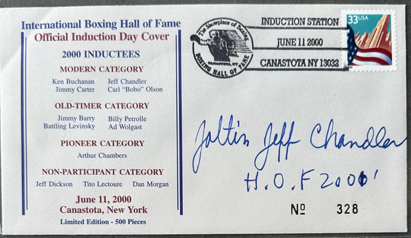 CHANDLER, JEFF SIGNED BOXING HALL OF FAME FIRST DAY ENVELOPE (2000)