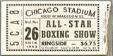 CHARLES, EZZARD-JIMMY BIVINS ON SITE STUBLESS TICKET (1952)