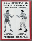 CHARLES, EZZARD-PAT VALENTINO OFFICIAL PROGRAM (1949)