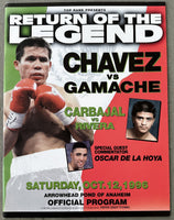 CHAVEZ, JULIO CESAR-JOEY GAMACHE OFFICIAL PROGRAM (1996)