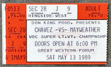 CHAVEZ, JULIO CESAR-ROGER MAYWEATHER ON SITE STUBLESS TICKET (1989)