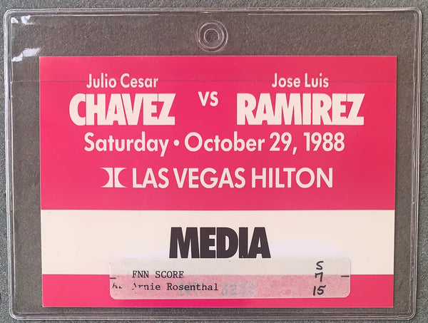 CHAVEZ, JULIO CESAR-JORGE LUIS RAMIREZ MEDIA PASS (1988)