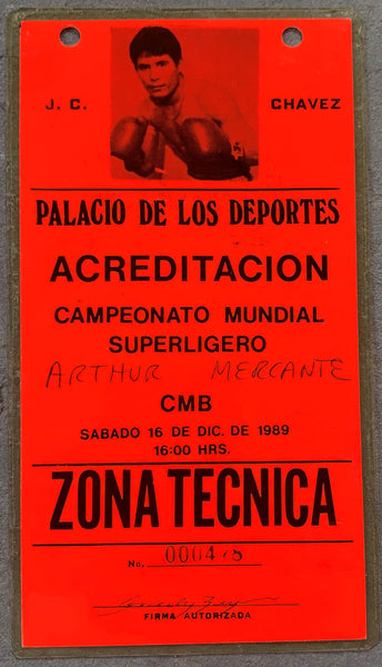 CHAVEZ, JULIO CESAR-ALBERTO CORTES CREDENTIAL OF ARTHUR MERCANTE (1989)