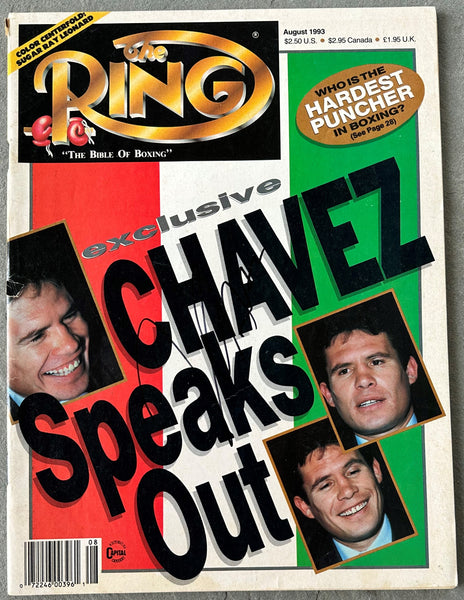 CHAVEZ, JULIO CESAR SIGNED AUGUST 1993 RING MAGAZINE (JSA)