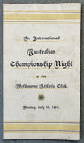 CHOYNSKI, JOE-JOE GODDARD & JACK MCAULIFFE-TOM DUGGAN OFFICIAL PROGRAM (1891)