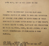CLAY, CASSIUS ORIGINAL TYPE 1 PHOTOGRAPH (1963-DOUG JONES FIGHT)