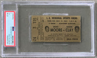 CLAY, CASSIUS-ARCHIE MOORE STUBLESS TICKET (1963-PSA/DNA)