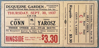 CONN, BILLY-TEDDY YAROSZ ON SITE FULL TICKET (1937)