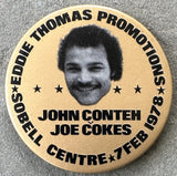 CONTEH, JOHN-JOE COKES SOUVENIR PIN (1978)