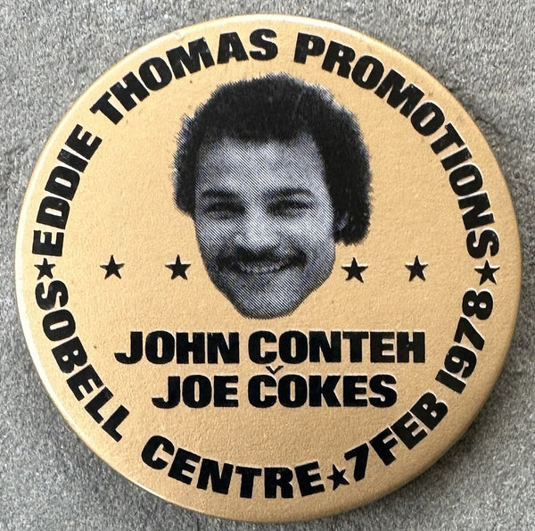 CONTEH, JOHN-JOE COKES SOUVENIR PIN (1978)