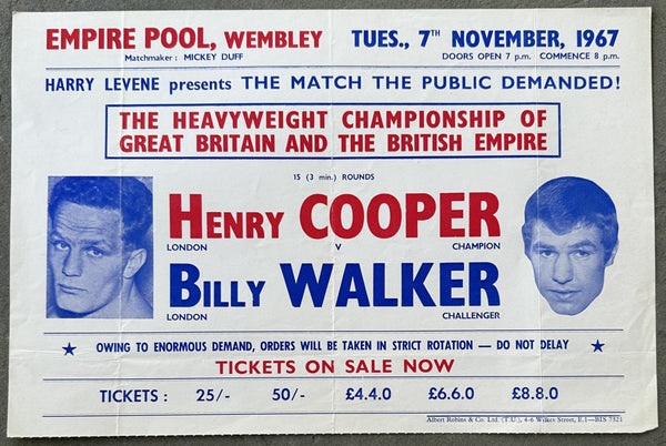 COOPER, HENRY-BILLY WALKER ON SITE BROADSIDE POSTER (1967)