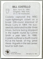 COSTELLO, BILLY SIGNED AW HALL OF FAME BOXING CARD (1991)