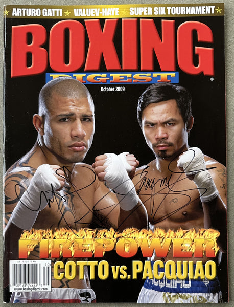 PACQUIAO, MANNY-MIGUEL COTTO SIGNED BOXING DIGEST (2009-JSA)