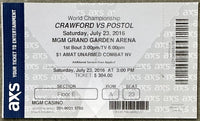 CRAWFORD, TERENCE-VIKTOR POSTOL ON SITE FULL TICKET (2016)