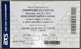 CRAWFORD, TERENCE-VIKTOR POSTOL ON SITE FULL TICKET (2016)