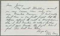 CRUZ, CARLOS TEO SIGNED & INSCRIBED INDEX CARD (RARE)