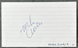 CURTIS, MIKE SIGNED INDEX CARD (JSA)