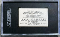DEMPSEY, JACK METROPOLITAN OPERA HOUSE AD CARD (1920"S-SGC EX 70)
