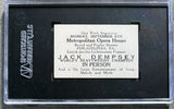 DEMPSEY, JACK METROPOLITAN OPERA HOUSE AD CARD (1920"S-SGC EX 70)