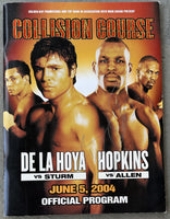 OSCAR DE LA HOYA-FELIX STURM & BERNARD HOPKINS- OFFICIAL PROGRAM (2004-SIGNED BY BERNARD HOPKINS)