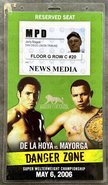 DE LA HOYA, OSCAR-RICARDO MAYORGA NEWS MEDIA CREDENTIAL (2006)