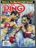 PACQUIAO, MANNY & OSCAR DE LA HOYA SIGNED RING MAGAZINE (2008-JSA)