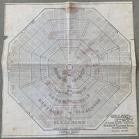 DEMPSEY, JACK-JESS WILLARD SEATING CHART WITH DEMPSEY TRAINER JIMMY DEFOREST LETTER ON BACK (1919-GREAT CONTENT)