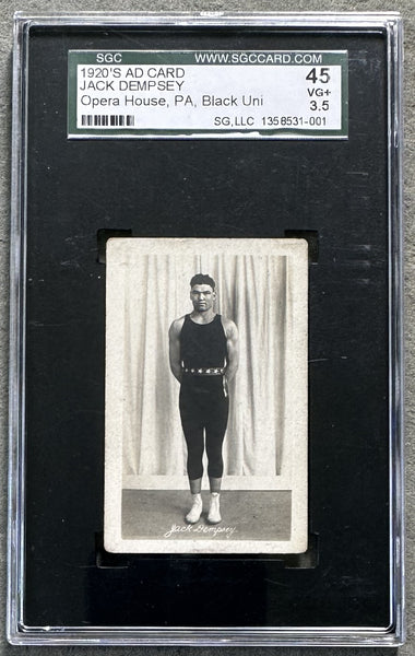 DEMPSEY, JACK METROPOLITAN OPERA HOUSE AD CARD (1920"S-SGC VG 45)