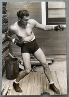 DEMPSEY, JACK ORIGINAL TYPE 1 PHOTOGRAPH (1920-PREPARING FOR BRENNAN)